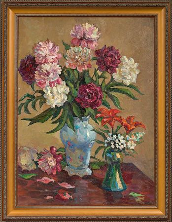 Лучишкин Сергей Алексеевич (1902-1989). 
Пионы. 1970-е - 1980-е.