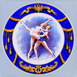 Сущенко Иван Акимович (р.1930). "Спящая красавица". Эскиз декоративного блюда "Русский балет".1970-е - 1980-е.