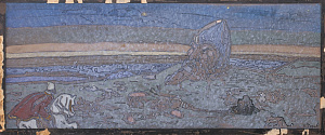 Рерих Николай Константинович (1874-1947).
"Руслан перед головою". Иллюстрация к поэме А.С.Пушкина "Руслан и Людмила". 1906.
