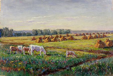 Горобец Павел Матвеевич (1905–1974).Молодняк на выпасе. 1947.