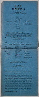 Гончарова Наталья Сергеевна (1881-1962).
Программа Олимпийского бала. 1924.
