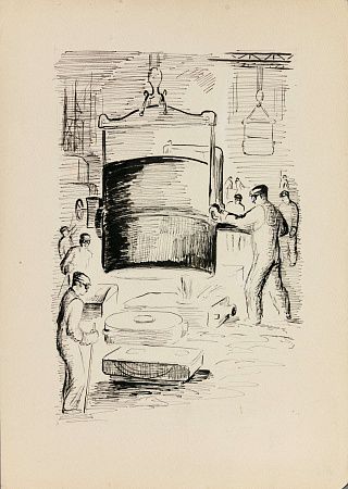 Неизвестный художник. Россия.
В цеху. 1930-е.