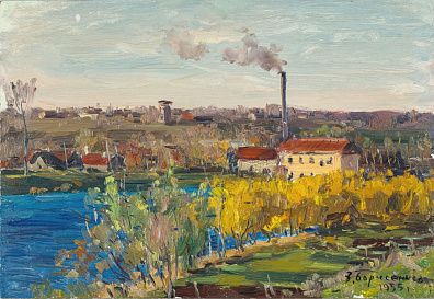 Борисенков Василий Павлович (р.1924).
Осенью в деревне. 1955.