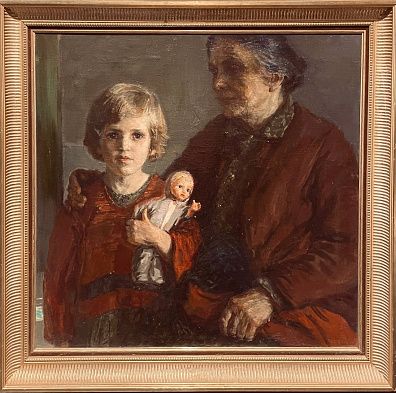Цветков Виктор Александрович (1920-?). 
Бабушка и внучка. 1971.