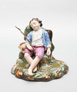 [Попов] Скульптура "Спящий рыбак". Россия, село Горбуново Дмитровского уезда Московской губернии, завод А. Попова, 1840-60-е годы.