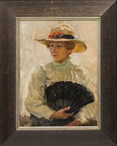 Куликов Иван Семенович (1875-1941).
Портрет дамы с веером. Конец XIX - начало ХХ века.