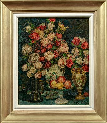 Петровичев Петр Иванович (1874-1947).Натюрморт с розами. 1910-е.