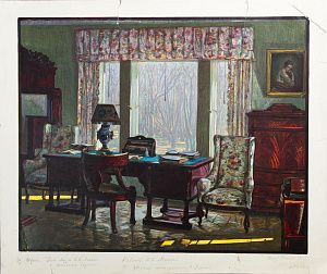 Соколов Илья Алексеевич (1890–1968). "Кабинет В.И. Ленина". Из серии "Дом-музей В.И. Ленина в Ленинских горках". 1952-1953.