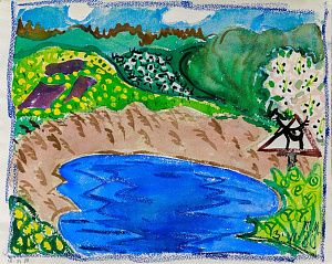 Маврина Татьяна Алексеевна (1900-1996).
Пейзаж с озером. 1980.