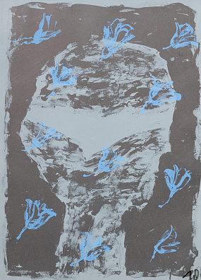 Макаревич Игорь. (р.1943)Портрет в синих цветах. 1990-е.