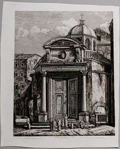 Луиджи Россини (Luigi Rossini) (1790-1857). 
Вид на храм Ремо. Из серии "Римские древности". 1820-1823.