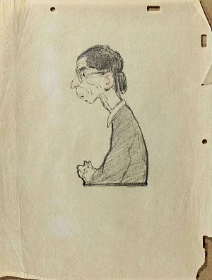 Саркисян Перч Ашотович (1922-1970). 
Женщина в очках. Середина - вторая половина ХХ века.