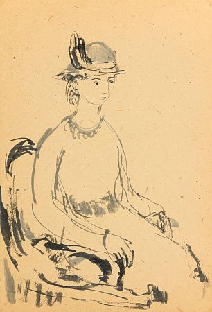 Софронова Антонина Федоровна (1892-1966). Сидящая в кресле. 1920-е.