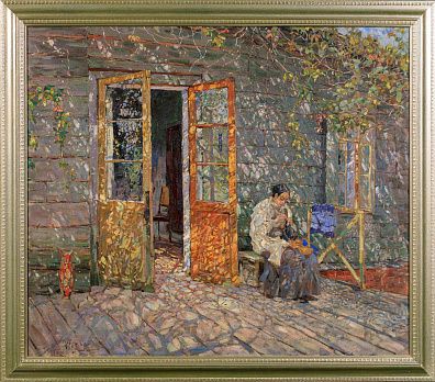 Гужавин Михаил Маркелович (1888-1931). На террасе под солнцем. 1915.