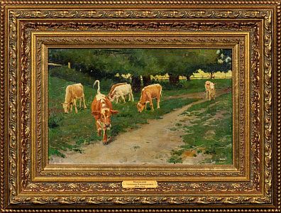 Маковский Александр Владимирович (1869-1924).Пейзаж с коровами. 1901.