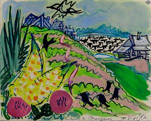 Маврина Татьяна Алексеевна (1900-1996). Вороны на пригорке. 1983.