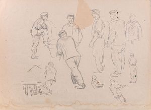 [Академик АХ СССР] Герасимов Сергей Васильевич (1885-1964). Рабочие. Зарисовки. 1940-е.