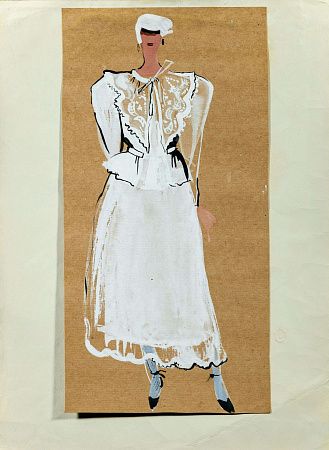 Неизвестный художник. Россия.Эскиз женской блузы. 1981.