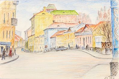 Зайцев Алексей Сергеевич (р.1927). Улочка Москвы. 1973.
