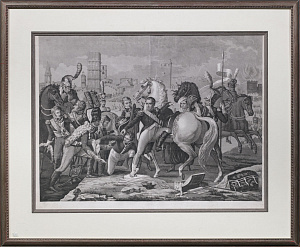 Неизвестный художник. Западная Европа. Наполеон, раненый в битве при Регенсбурге. Первая половина XIX века.