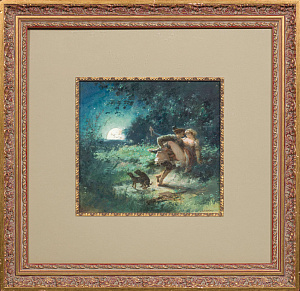 Карл Швенингер Младший (Carl Schweninger the Younger) (1854-1912) (по подписи).
При луне. Конец XIX века.