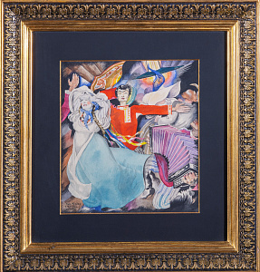 Клевер Оскар Юльевич (1887-1975).Эскиз иллюстрации к стихам М.Цветаевой из поэмы "Молодец". 1942.