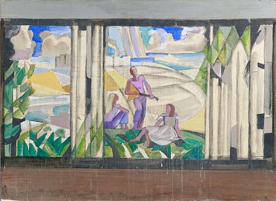 Штейман Алексей Георгиевич (1924-1988). 
Эскиз росписи Дома культуры. Конец 1960-х – начало 1970-х.