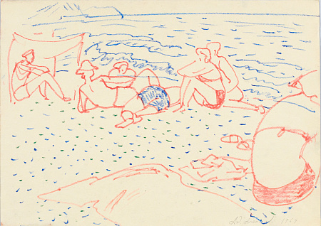 Алексеев Адольф Евгеньевич (1934-2000). 
Пляж. Черное море. 1964.