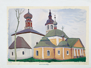 Назаров Константин Борисович (1933-1981). 
Церковь в Суздале. 1968.
