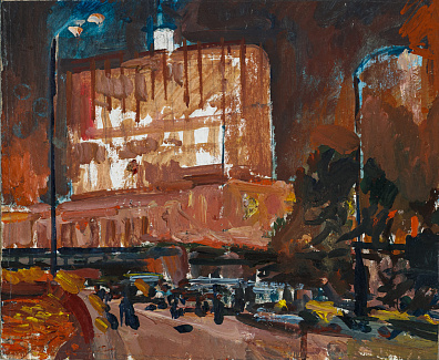 Вейдеманис Эгиль Карлович (1924-2004).Этюд Белого дома в момент путча. 1991.