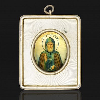 Икона "Преподобный Сергий Радонежский". 1899–1908 гг. Москва. Мастер Емельян Кузнецов.