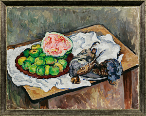 Сретенский Григорий Александрович (1899-1972). 
Натюрморт с фруктами и дичью. 1970.