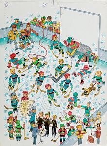 Шабельник Евгений Семёнович (1941-2000).Хоккейный матч. 1970-е.