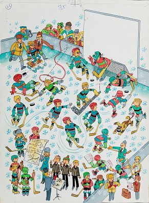 Шабельник Евгений Семёнович (1941-2000).Хоккейный матч. 1970-е.
