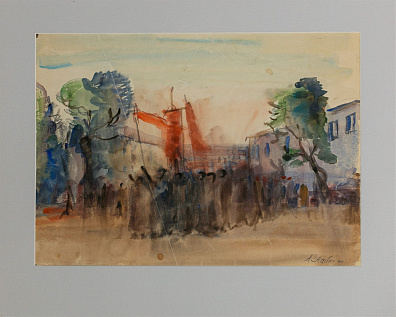 Лабас Александр Аркадьевич (1900-1983). 
Первомайская демонстрация. 1940.