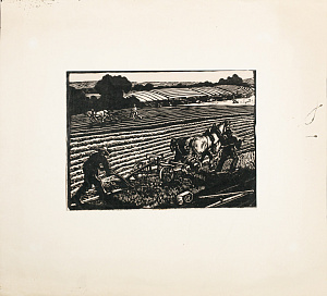 Соколов Илья Алексеевич (1890–1968).
"На пашне". Из серии "Германский плен". 1920.