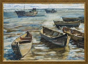 Петров Николай Григорьевич (1919-2004). Лодки на море. 1971.