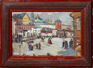 Неизвестный художник. Россия. У стен Троице-Сергиевой лавры. 1909.