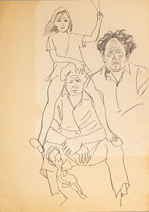 Попков Виктор Ефимович (1932-1974). Семейный портрет. 1960-е.