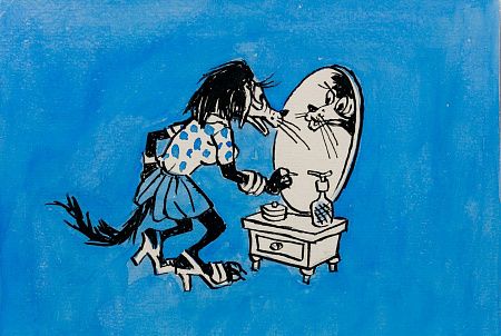 Добровольский Владимир Петрович (1920 - после 1989). Модница. Иллюстрация для журнала "Крокодил". 1982.