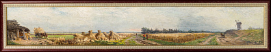 Блашке Анна Эдуардовна (1857-после 1925). 
Пейзаж со снопами. 1902.