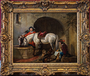 А.Брюмер (A.Brumer). 
Лошади у поилки. 1888.
