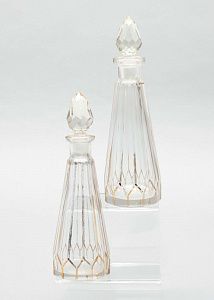 Пара флаконов "встречной грани". Франция, фирма Baccarat, середина XIX века.