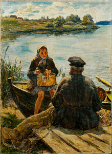 Сапожникова Наталья Алексеевна (р.1923).
На озере. 1960-е.