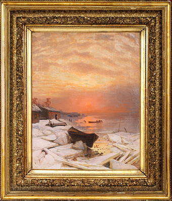 Богомолов-Романович Александр Сафонович (1830-1867).
Закат на взморье. 1850-е - 1860-е.