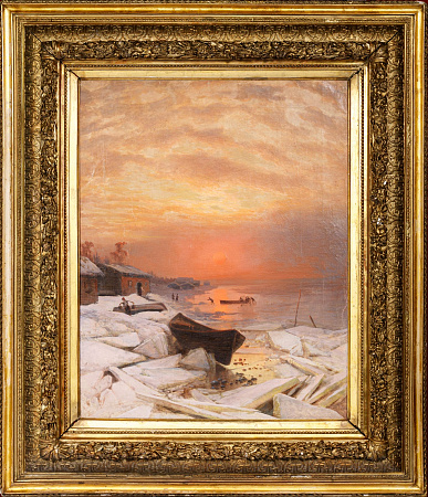 Богомолов-Романович Александр Сафонович (1830-1867).
Закат на взморье. 1850-е - 1860-е.