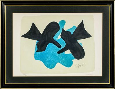 Брак Жорж (Georges Braque) (1882–1963). Две черные птицы. 1980.