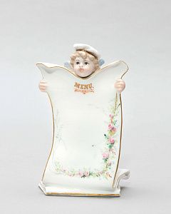 Статуэтка "Амур-повар с меню ресторана". Франция, конец XIX - начало ХХ века.