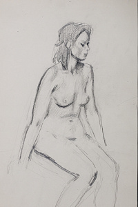 Харкевич-Храповицкий Иван Иванович (1913–2007). 
Сидящая обнаженная. 1960-е.