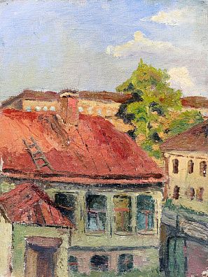 Гусев Юрий Викторович (1928-2016). Малая Семеновская. Из окна. 1944.